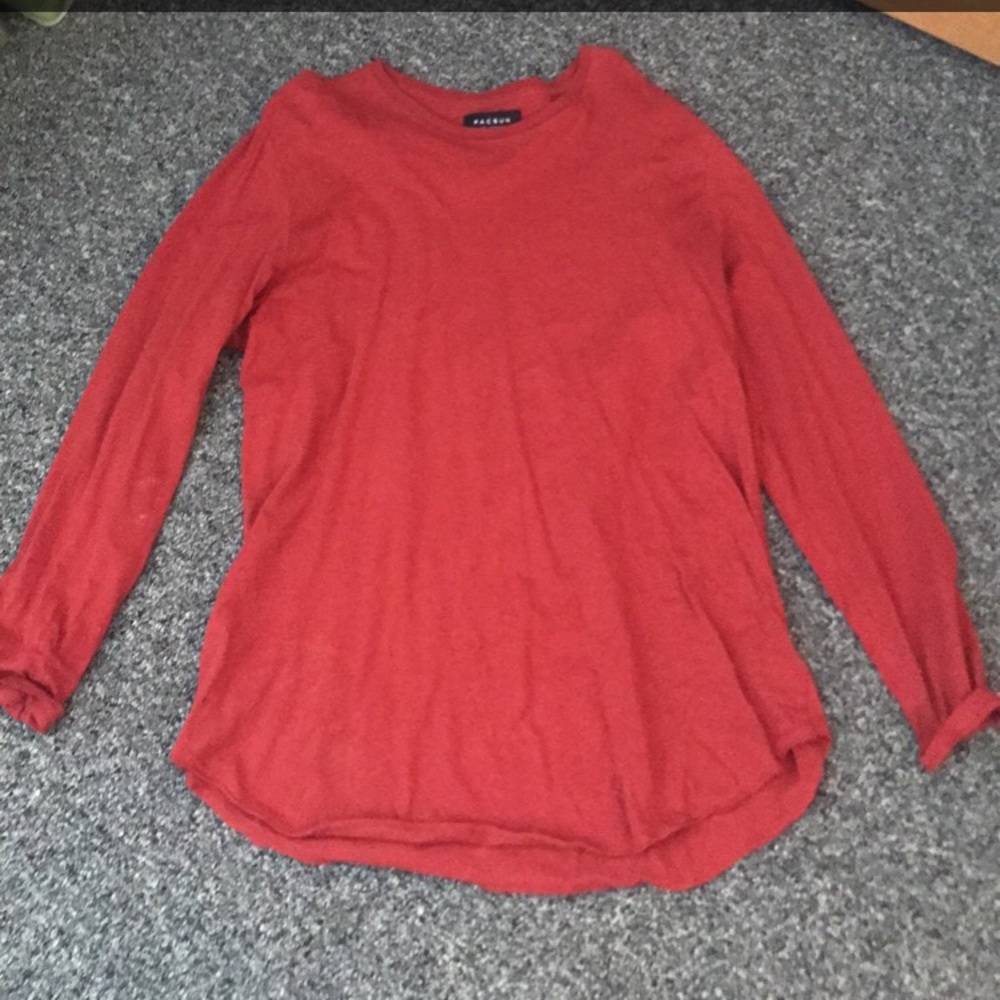 Red long sleeve Tshirt dress
